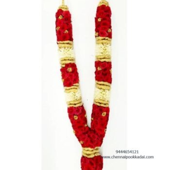 Red Button Rose with Tuberose Garland garland for god | Garland for God Idols | Fresh flower Garland online | Fresh flower garland for god | Flower Garland for pooja | Real Flower Garland | Fresh flower garland near me